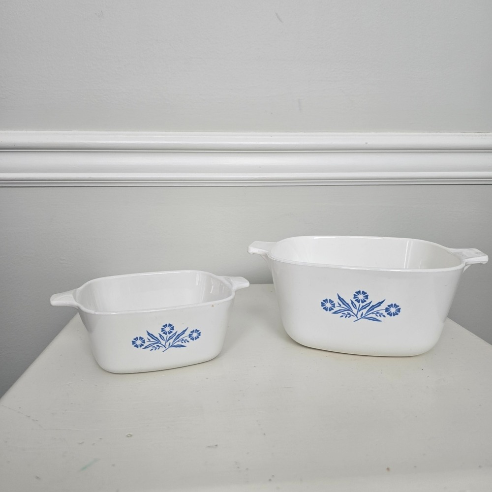 Corning Ware Blue Cornflower Casserole P-1 3/4-B Petite & 1 3/4 USA Kitchen Ware